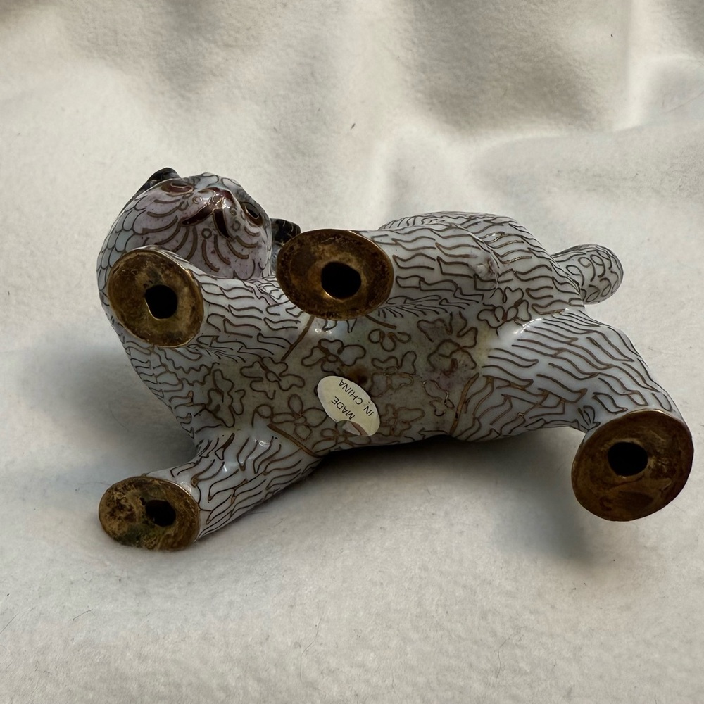 Vintage Cloisonne' Enamel Cat Figurine - Picture 8 of 9